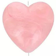 Rosa - Cuenta corazón de resina opaca 17x18 mm - Rosa jaspeado x1 Cuenta corazón de resina opaca 17x18 mm - Rosa jaspeado x1