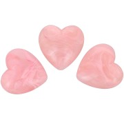 Cuenta corazón de resina opaca 17x18 mm - Rosa jaspeado x1