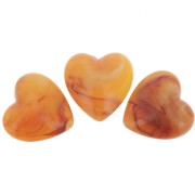 Cuenta en forma de corazón 17x18 mm en resina translúcida - Albaricoque jaspeado x1