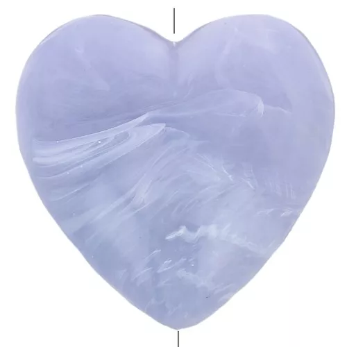 Cuenta corazón de resina opaca 17x18 mm - Gris glaciar jaspeado x1