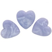 Cuenta corazón de resina opaca 17x18 mm - Gris glaciar jaspeado x1