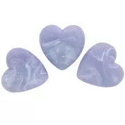 Cuenta corazón de resina opaca 17x18 mm - Gris glaciar jaspeado x1