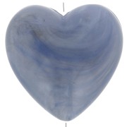 Cuenta corazón de resina opaca 17x18 mm - Azul gris jaspeado x1