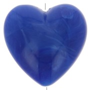 Cuenta corazón de resina opaca 17x18 mm - Azul real jaspeado x1|raw }}