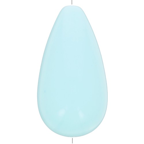 Cuenta de resina opaca pera 26x14 mm - Azul pastel x1