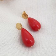 Cuenta de resina opaca pera 26x14 mm - Mandarina x1