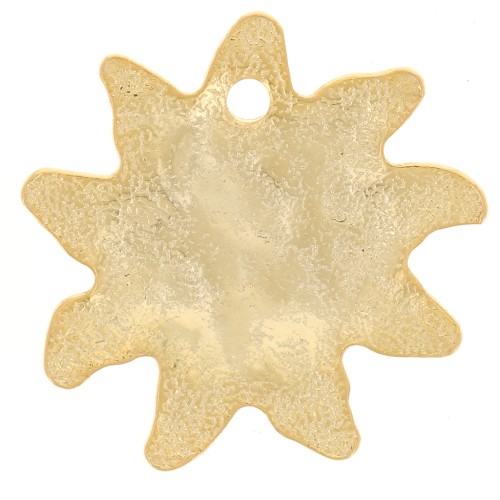 Colgante sol martillado 16 mm - Dorado con oro fino x1