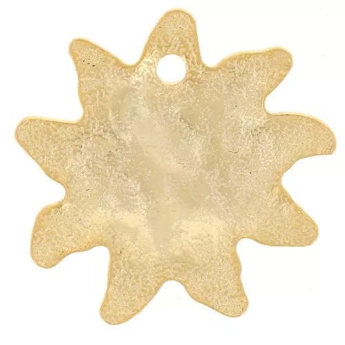 Colgante sol martillado 16 mm - Dorado con oro fino x1
