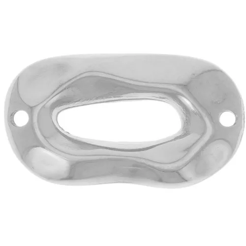 Entrepieza oval irregular martillado 26,5x15 mm - Plateado fino x1