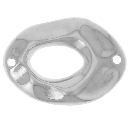 Entrepieza oval irregular martillado 26,5x19 mm - Plateado fino x1