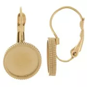 Ganchos pendientes de 21 mm para cabujones de 10 mm - Acero inoxidable 304 Dorado x2