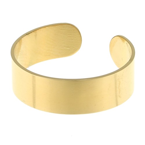 Anillo ancho ajustable - 6 mm - Acero inoxidable 316L Dorado x1