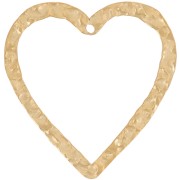 Colgantes corazón hueco martillado 27x26 mm - Acero inoxidable 316L dorado x2|raw }}