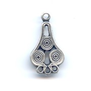 Separadores étnicos pendientes 22 mm plateado antiguo x2