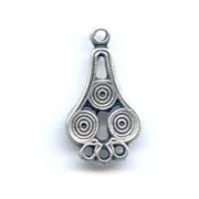 Separadores étnicos pendientes 22 mm plateado antiguo x2