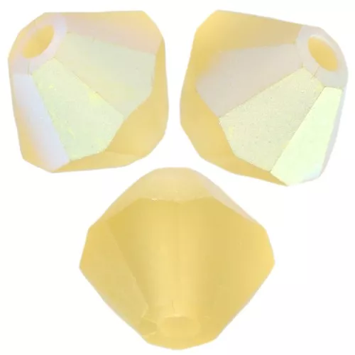 Preciosa Bicones - Cuenta rondelle 4 mm - Amarillo ácido AB mate x30