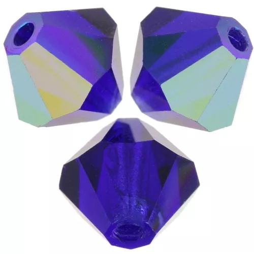 Preciosa Bicones - Cuenta rondelle 5 mm - Cobalt Blue AB x12