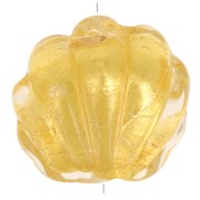 Cuenta de concha de Murano - 15 mm - cristal y pan de oro x1