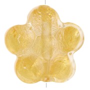 Cuenta flor de Murano - 15 mm - cristal y pan de oro x1