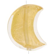 Cuenta luna de Murano - 17x13,5 mm - cristal y pan de oro x1