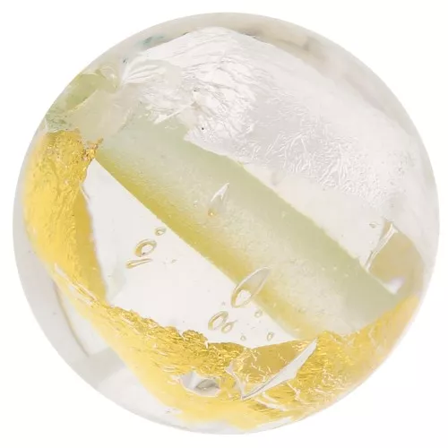 Cuenta redonda de cristal de Murano de 10 mm - hoja de oro y plata x1