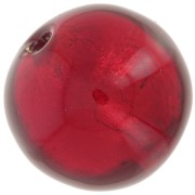 Cuenta redonda de Murano 10 mm Rubino y pan de oro x1|raw }}