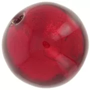 Cuenta redonda de Murano 10 mm Rubino y pan de oro x1