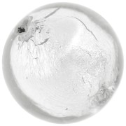 Cuenta redonda de cristal de Murano de 10 mm con hoja de plata x1