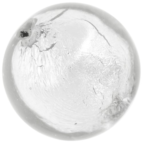 Cuenta redonda de cristal de Murano de 10 mm con hoja de plata x1