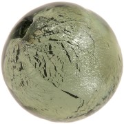 Cuenta redonda de Murano 10 mm Diamante oscuro y hoja de plata x1|raw }}