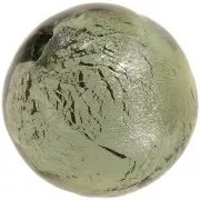 Cuenta redonda de Murano 10 mm Diamante oscuro y hoja de plata x1