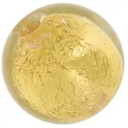 Cuenta redonda de Murano 8 mm Cristal y hoja de oro x1