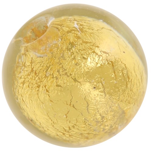 Cuenta redonda de Murano 8 mm Cristal y hoja de oro x1