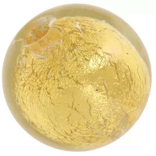 Cuenta redonda de Murano 8 mm Cristal y hoja de oro x1