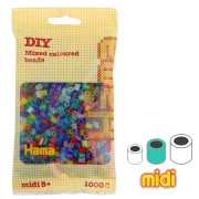 Surtido de HAMA Beads Multi Transparente con chispa (n°54) x1000