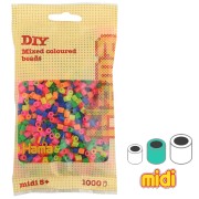 Surtido de HAMA Beads Multi Neón (n°51) x1000|raw }}