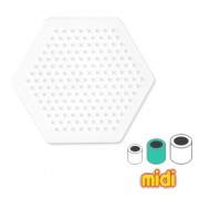 Placa hexagonal 12,5x11,5  cm para cuentas Hama Midi x1