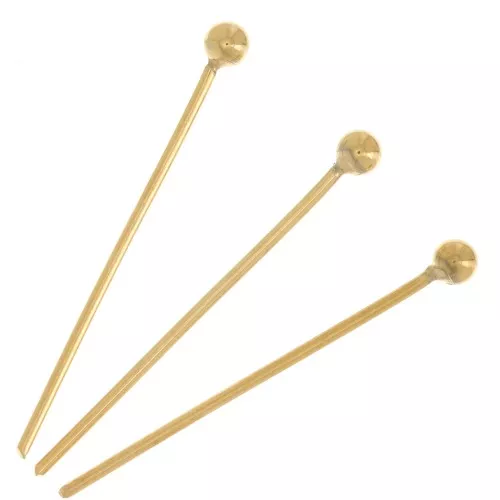 Clavos de cabeza esférica 20x0,6 mm - Acero inoxidable 304L Dorado x100