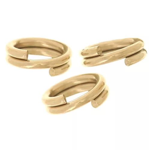 Anillas dobles 5x0,7 mm - Acero inoxidable 304L dorado x10