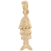 Colgante pez con bisagra y anillo cerrado 19x6 mm - Chapado en oro de 3 micras x1