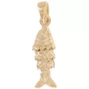 Colgante pez con bisagra y anillo cerrado 19x6 mm - Chapado en oro de 3 micras x1
