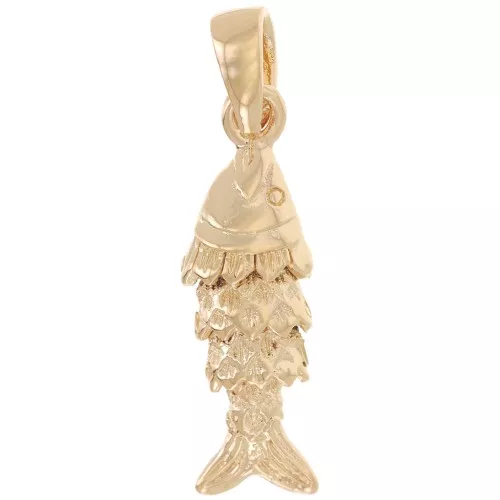Colgante pez con bisagra y anillo cerrado 19x6 mm - Chapado en oro de 3 micras x1