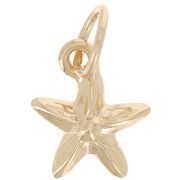 Estrella de mar con anilla cerrada 9x8 mm - Chapado de oro 3 micras x1