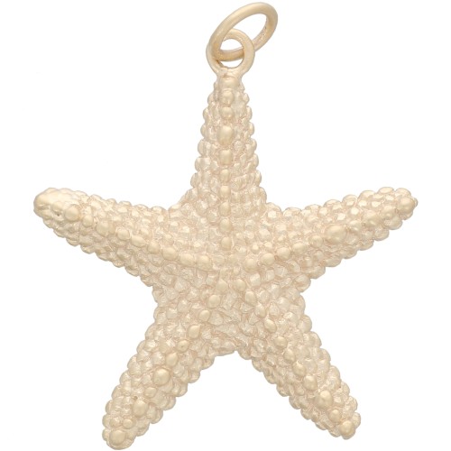 Colgante estrella de mar con anilla cerrada 28x26mm Chapado de oro 3 micras Mate x1