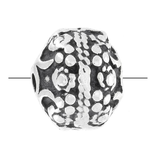 Redonda metal plateado envejecido 10 mm x1