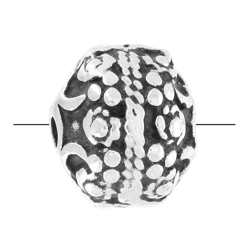 Redonda metal plateado envejecido 10 mm x1
