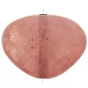 Cuenta plana irregular de resina translúcida 20x27 mm - Rosa vintage jaspeado x1