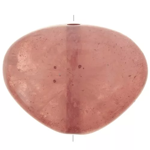 Cuenta plana irregular de resina translúcida 20x27 mm - Rosa vintage jaspeado x1