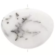 Cuenta de resina opaca irregular plana 20x27 mm - Gris jaspeado Blanco x1