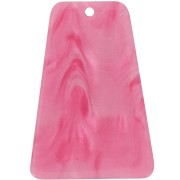 Colgante trapezoidal de acrílico, 33,5 x 23 mm - Rosa nacarado x1